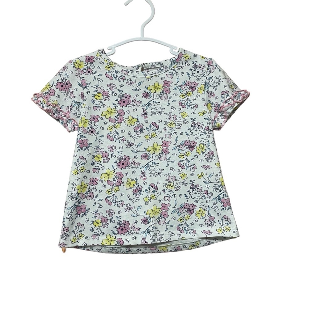 BCBG girls floral shirt with ruffle detail size 3T